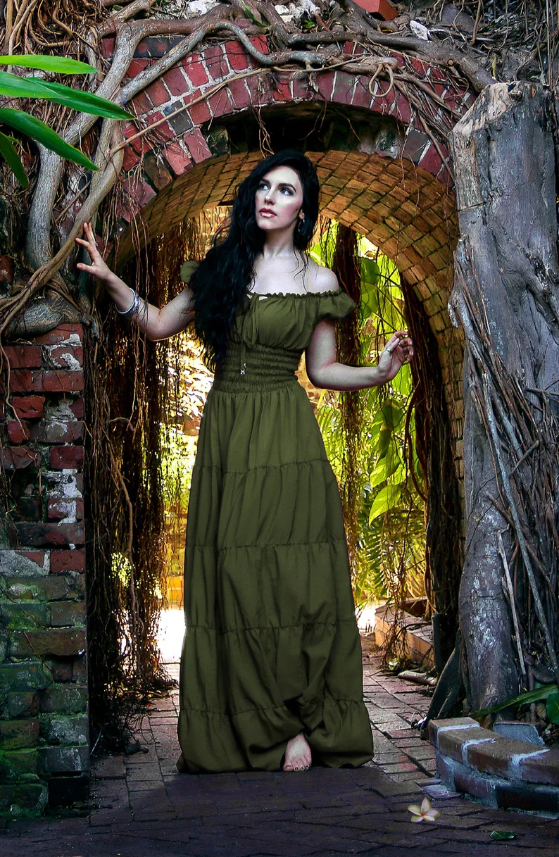 Perfect Hot Weather Renaissance Chemise Bohemian Summer Dress - Image 4