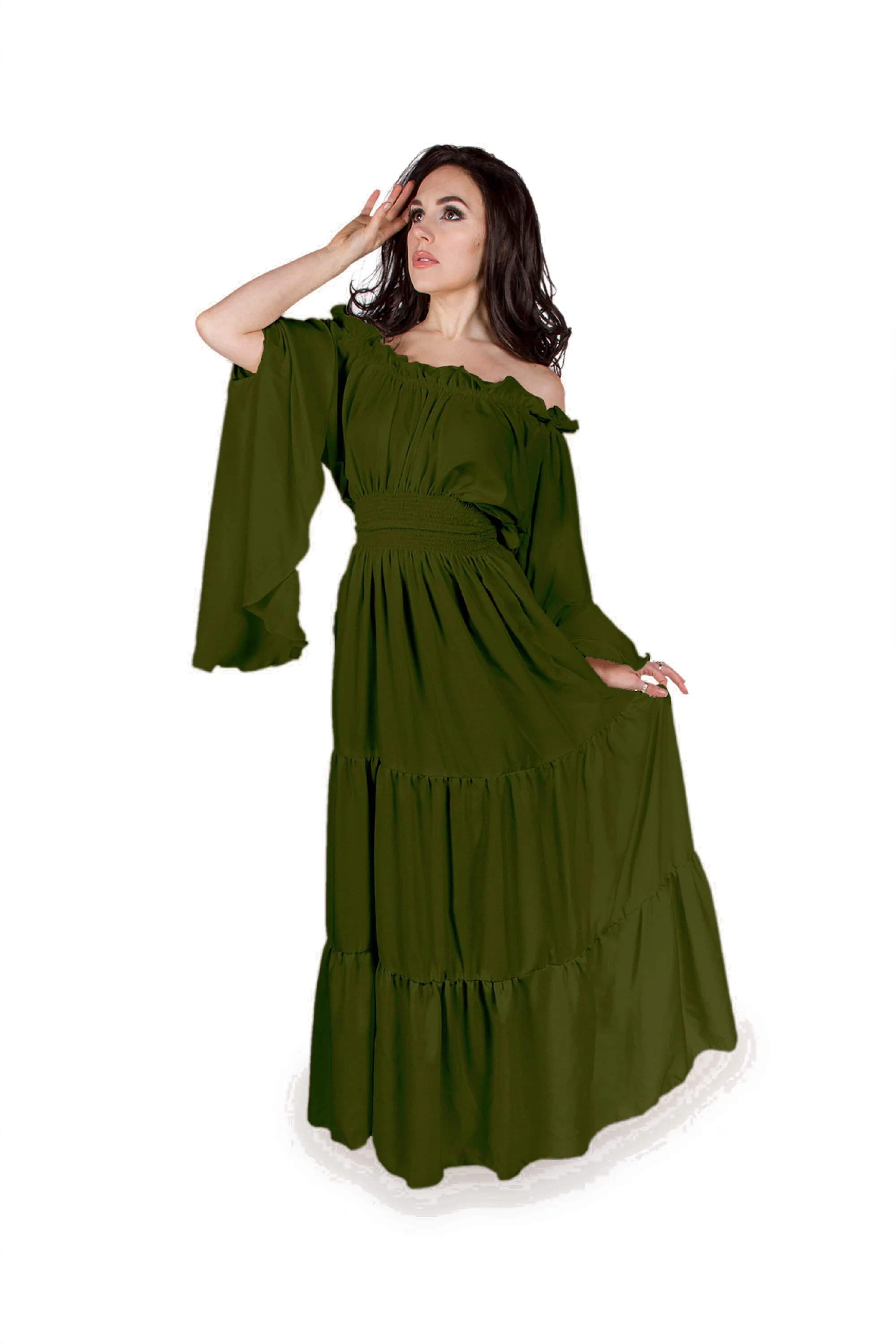 MYTHIC WOODLAND FAIRY Renaissance Medieval Smocked Sword Mistress Chemise - Image 4