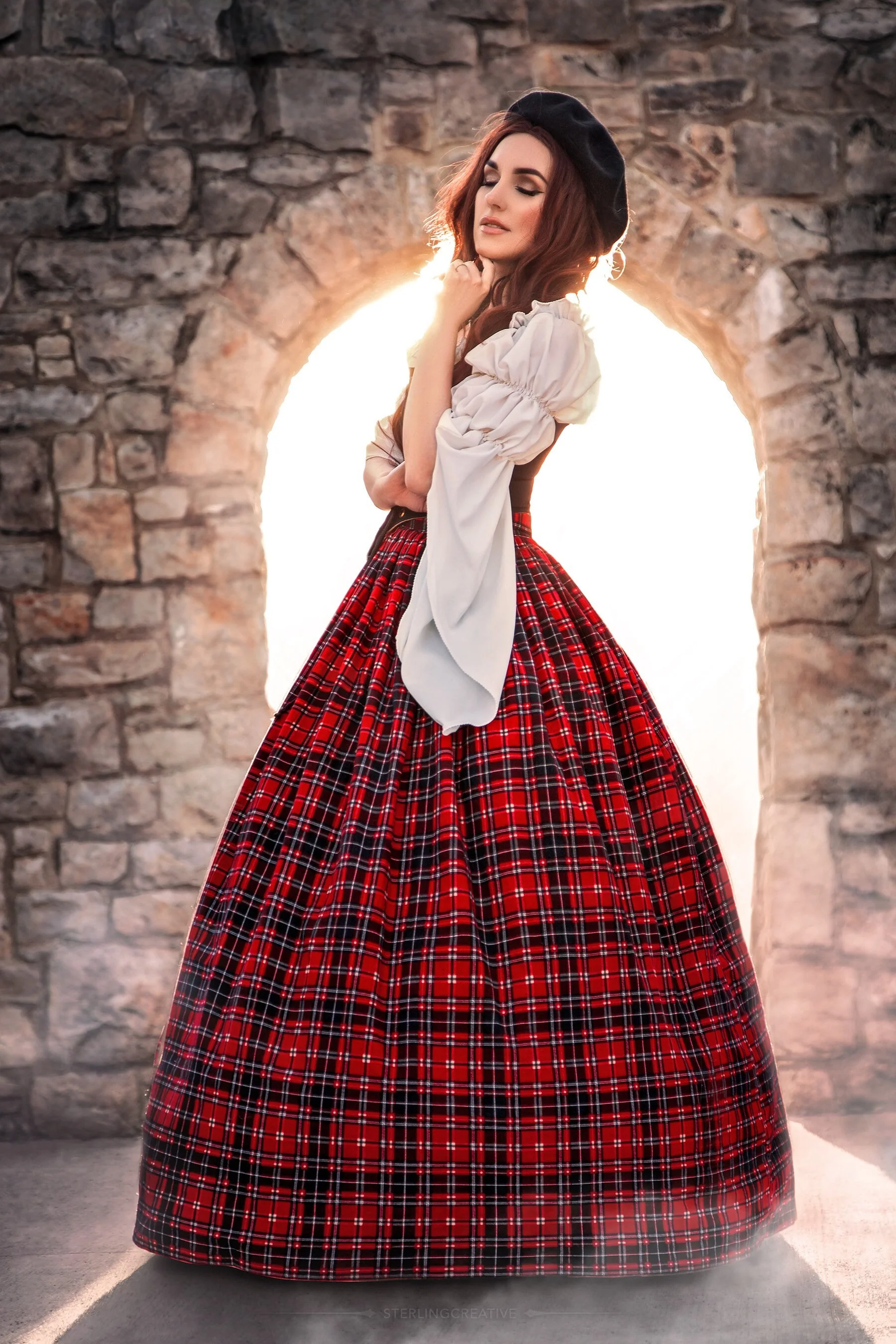 Reminisce- Scottish Highlander - Renaissance Faire Costume- 2 piece Tartan Skirt and Bodice Set - Image 3