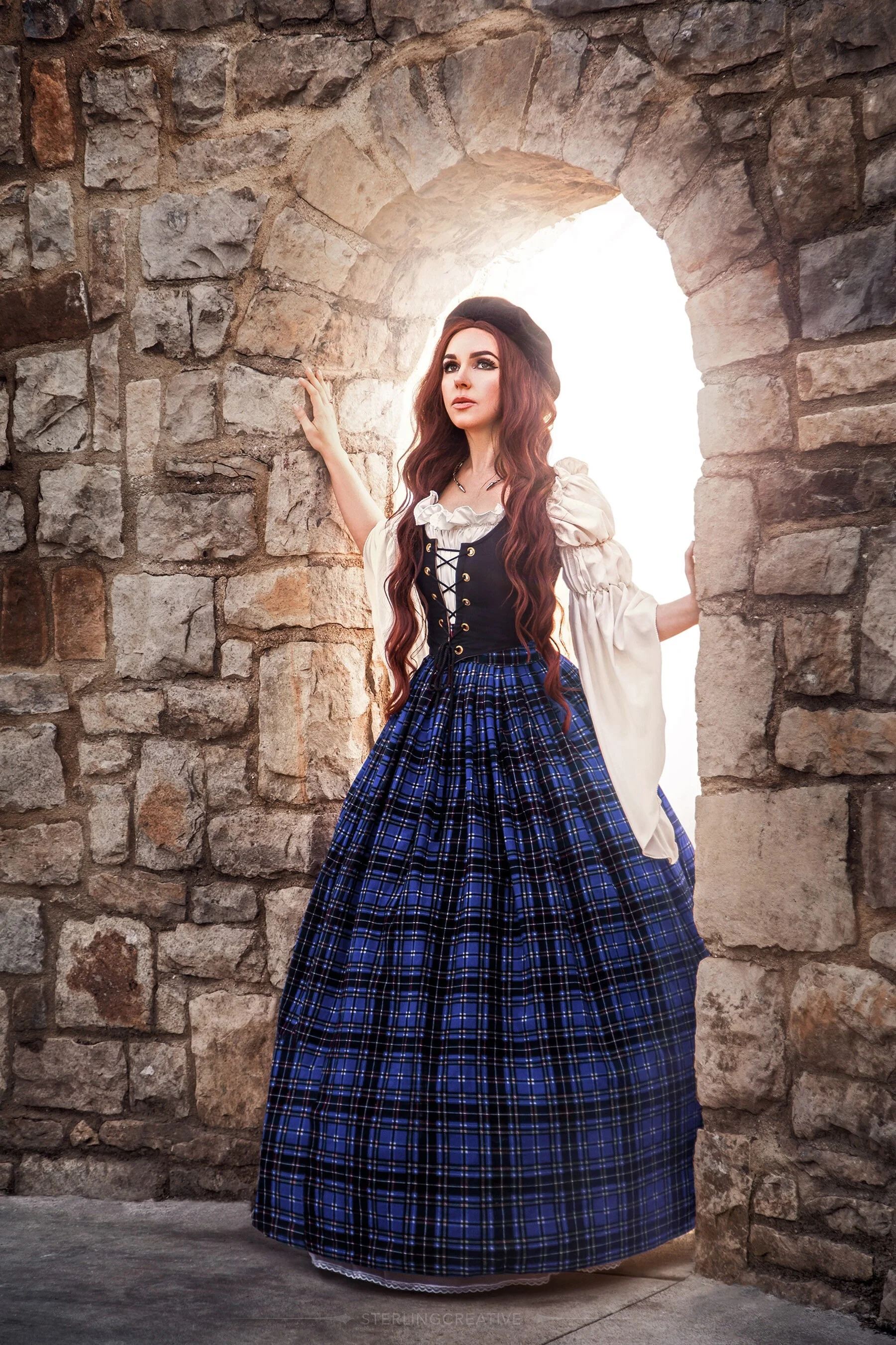 Reminisce- Scottish Highlander - Renaissance Faire Costume- 2 piece Tartan Skirt and Bodice Set - Image 4