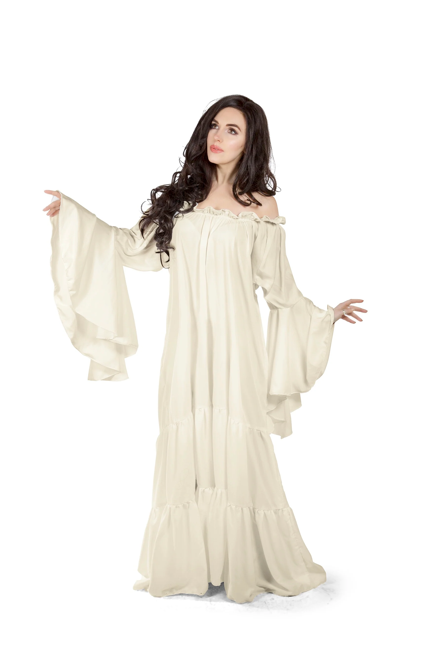 Renaissance Faire Costume Chemise Mythic Sleeve Chemise Tiered Dress - Image 4