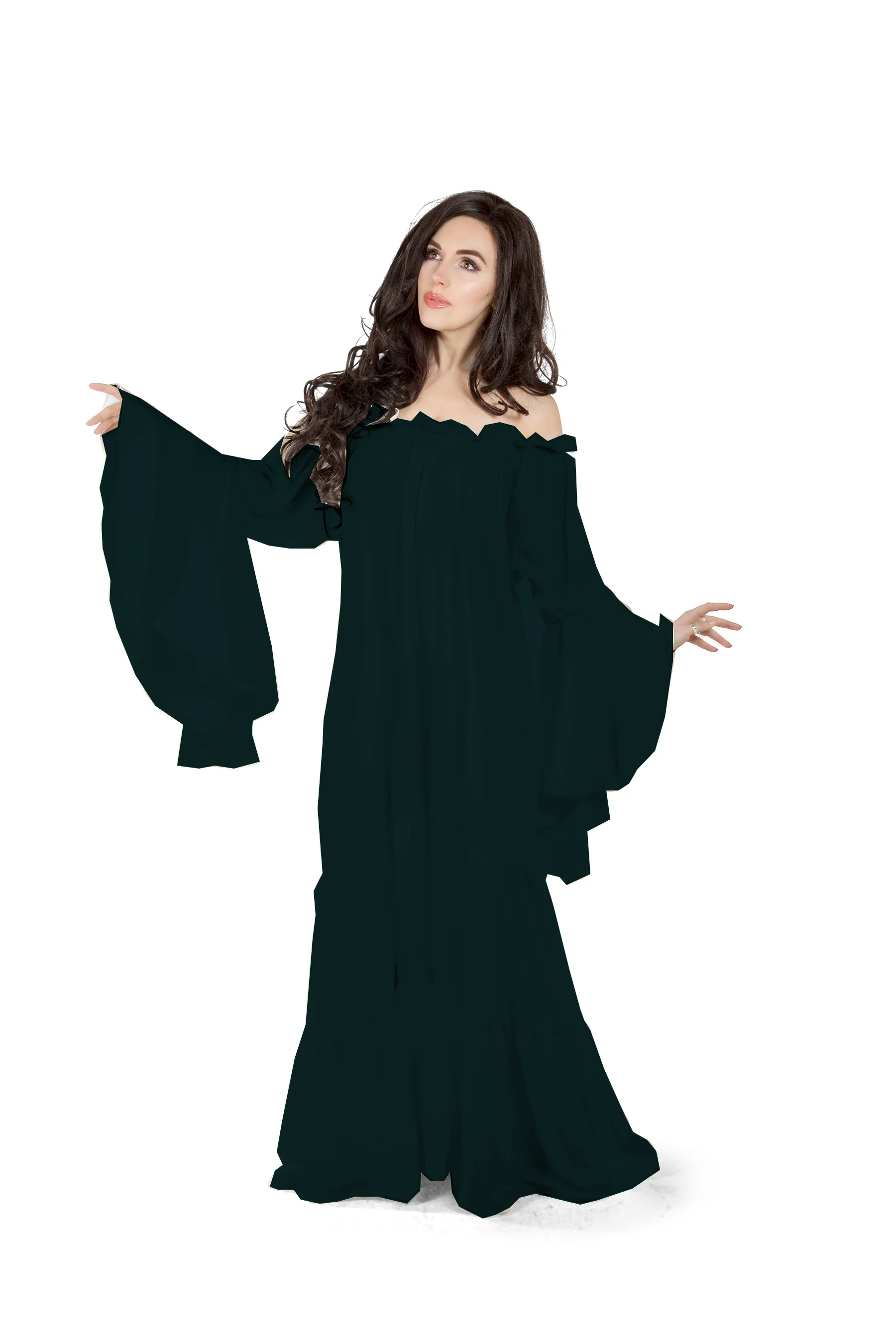 Renaissance Faire Costume Chemise Mythic Sleeve Chemise Tiered Dress - Image 5