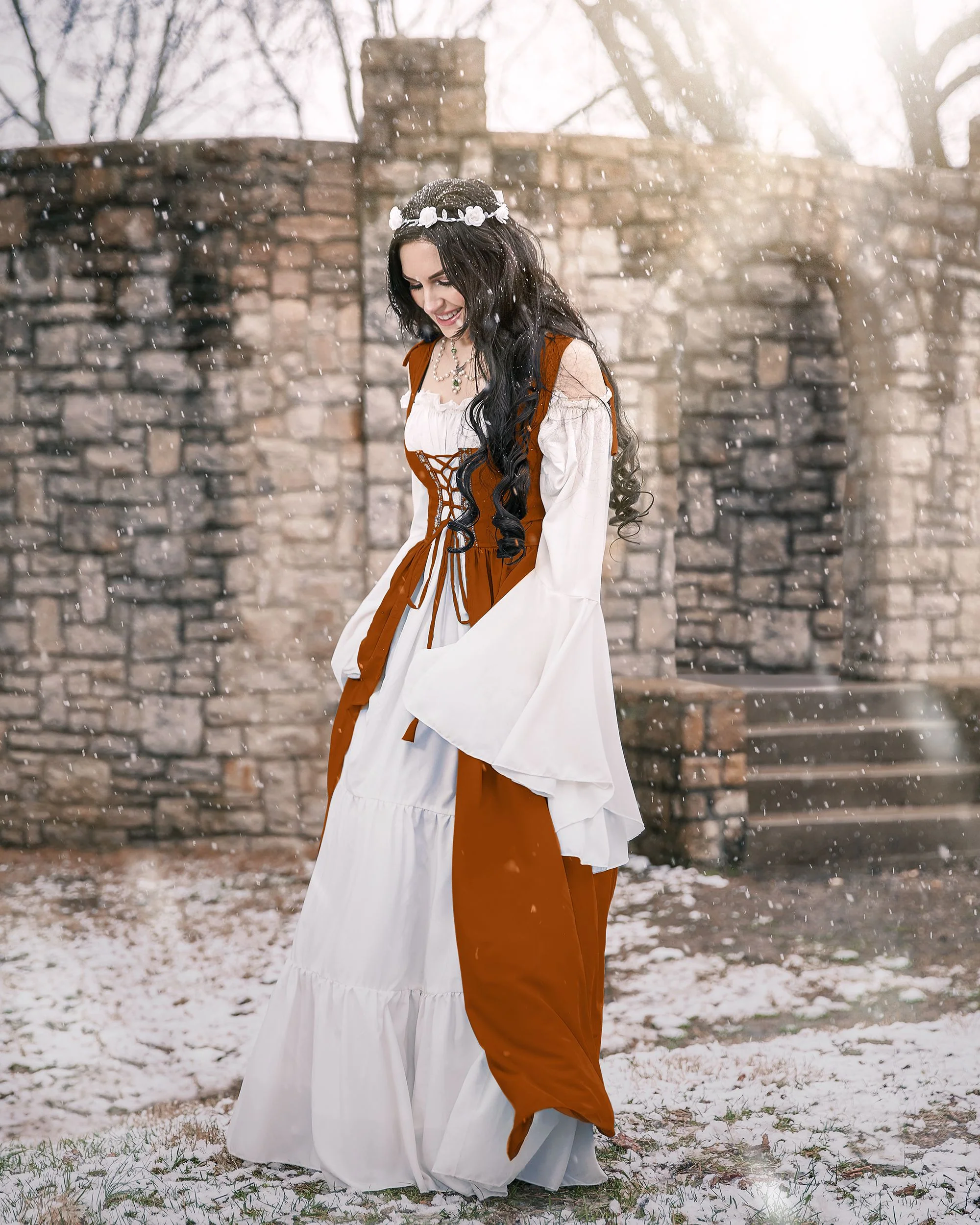 Renaissance Faire 2 piece Full Costume Irish Dress & Long-Sleeved Chemise - Image 31