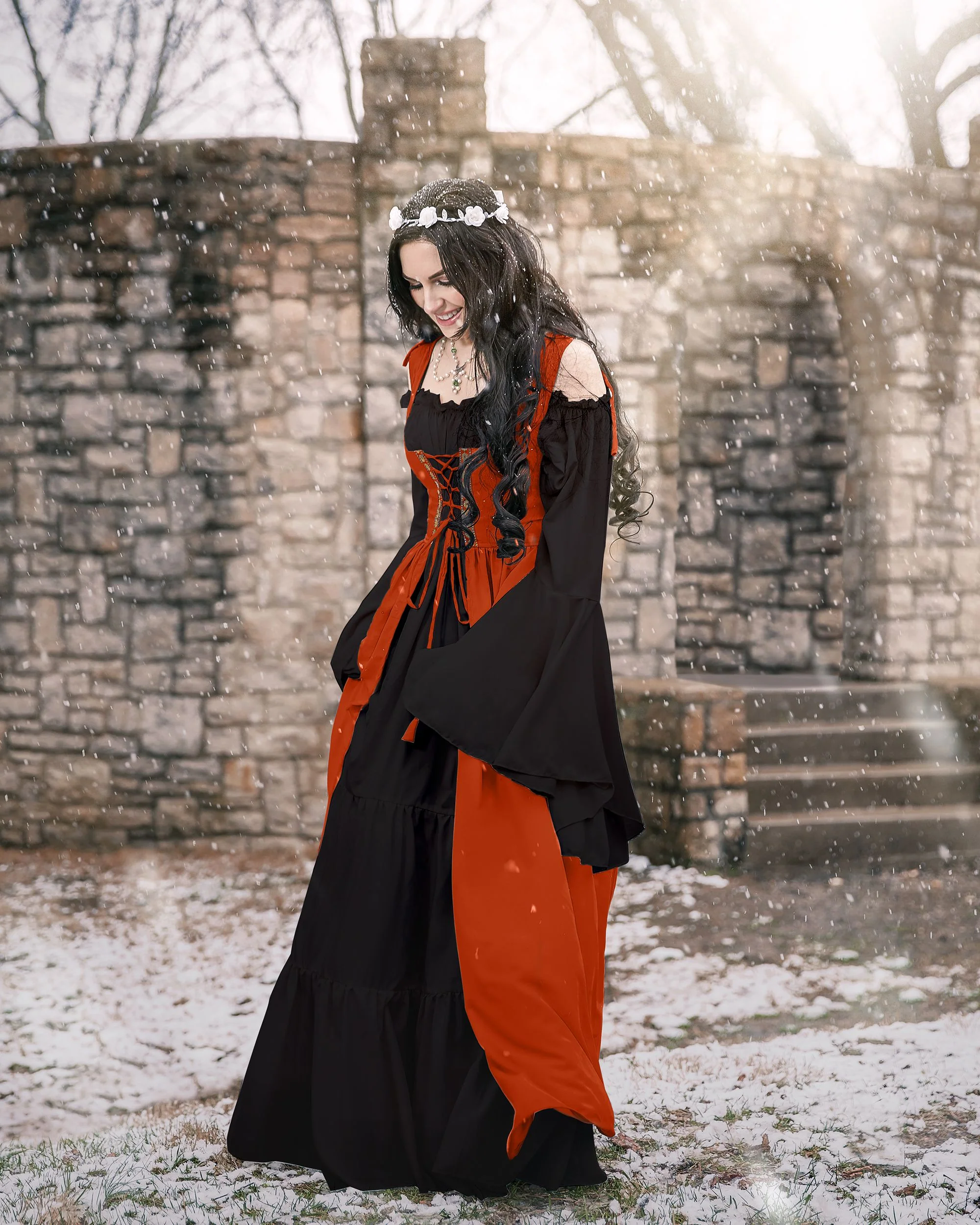 Renaissance Faire 2 piece Full Costume Irish Dress & Long-Sleeved Chemise - Image 32