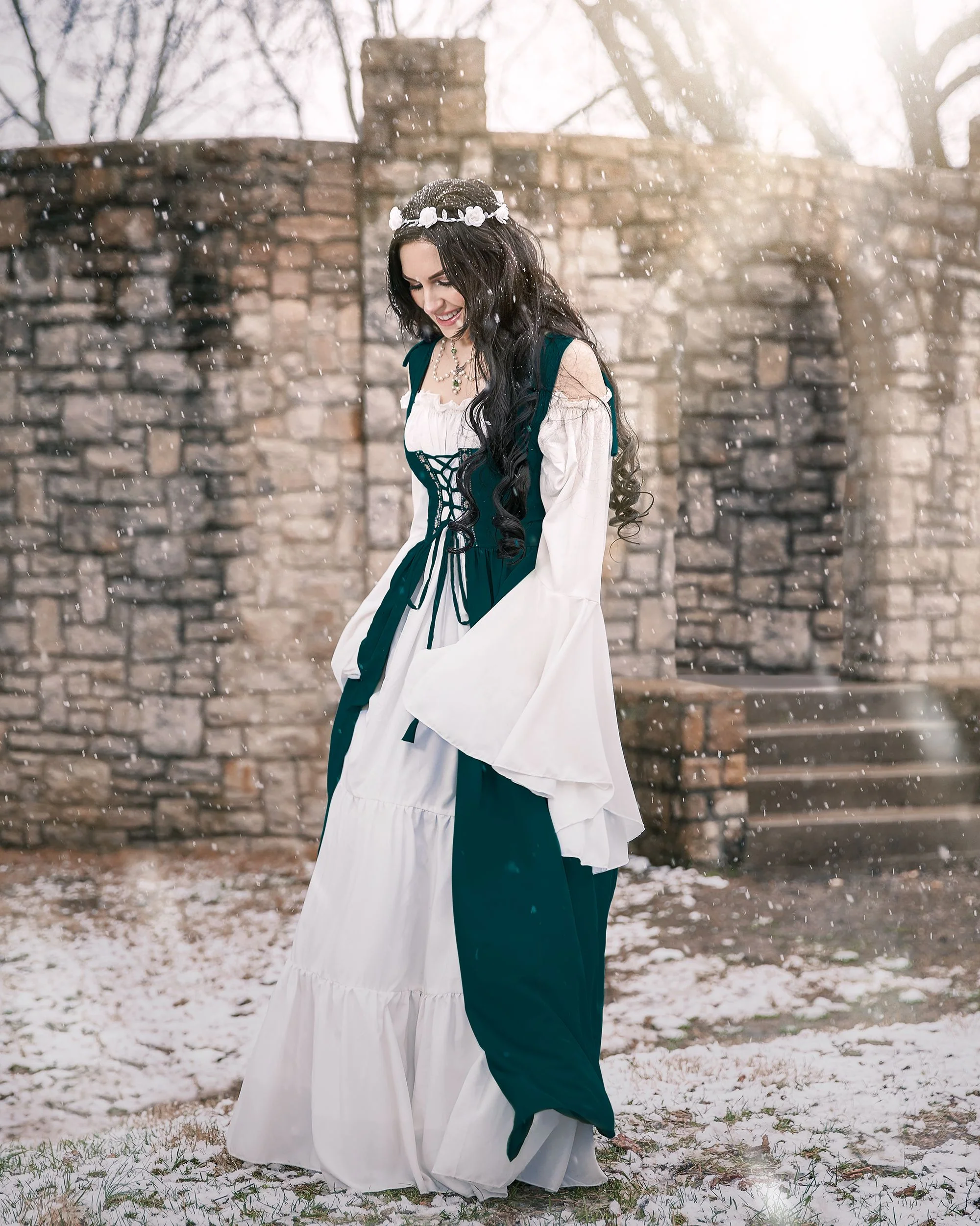 Renaissance Faire 2 piece Full Costume Irish Dress & Long-Sleeved Chemise - Image 35