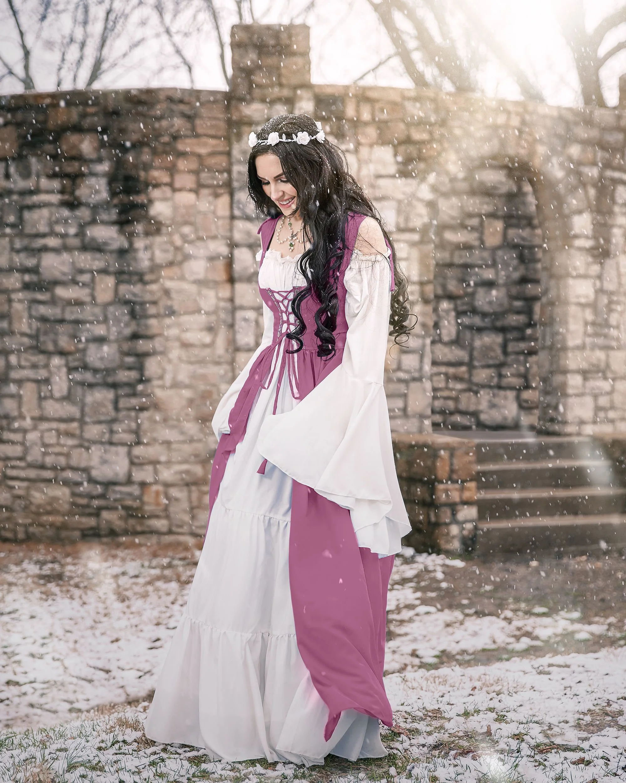 Renaissance Faire 2 piece Full Costume Irish Dress & Long-Sleeved Chemise - Image 36