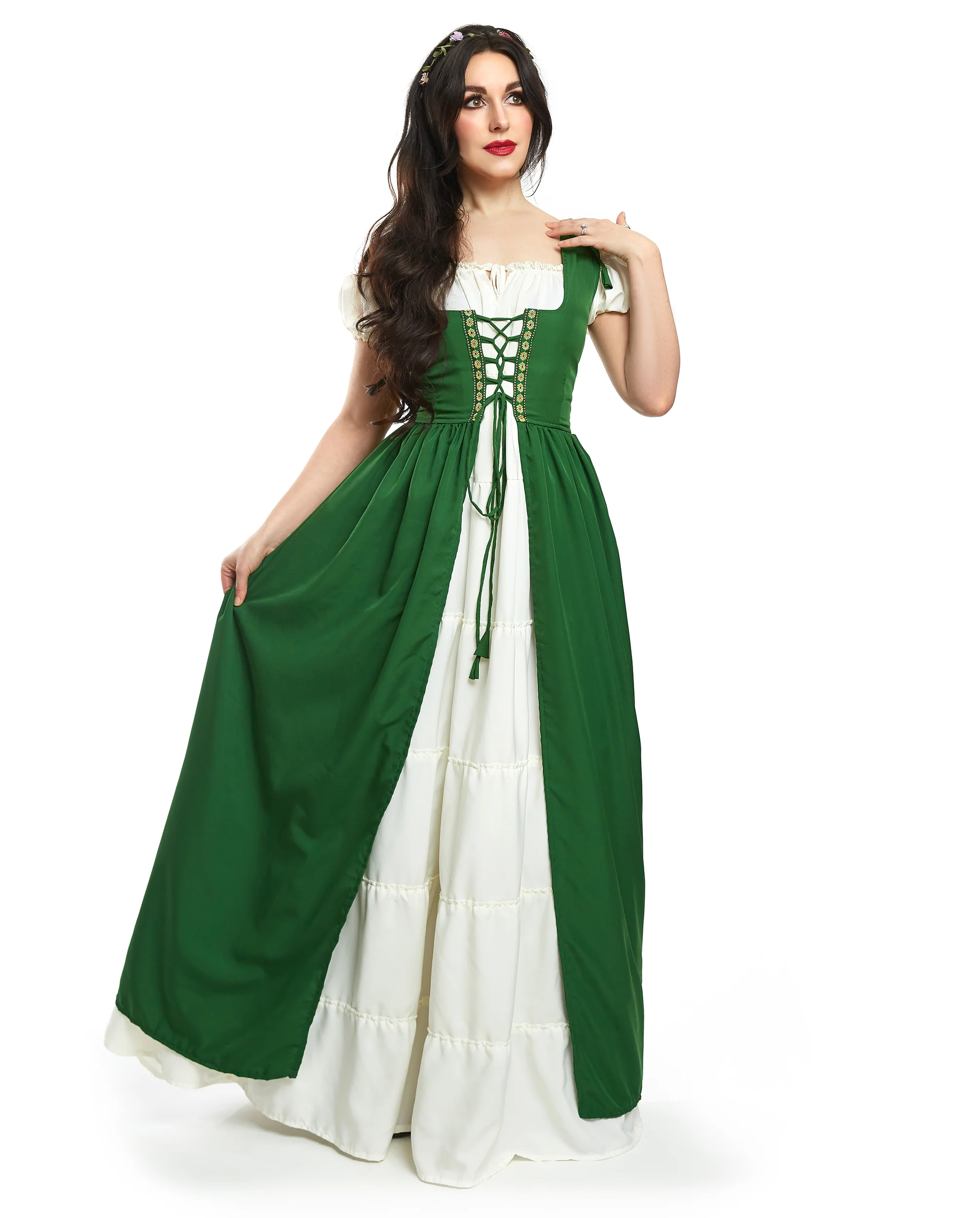 Renaissance Faire Dress Medieval Costume Irish Boho Full Costume - Image 13