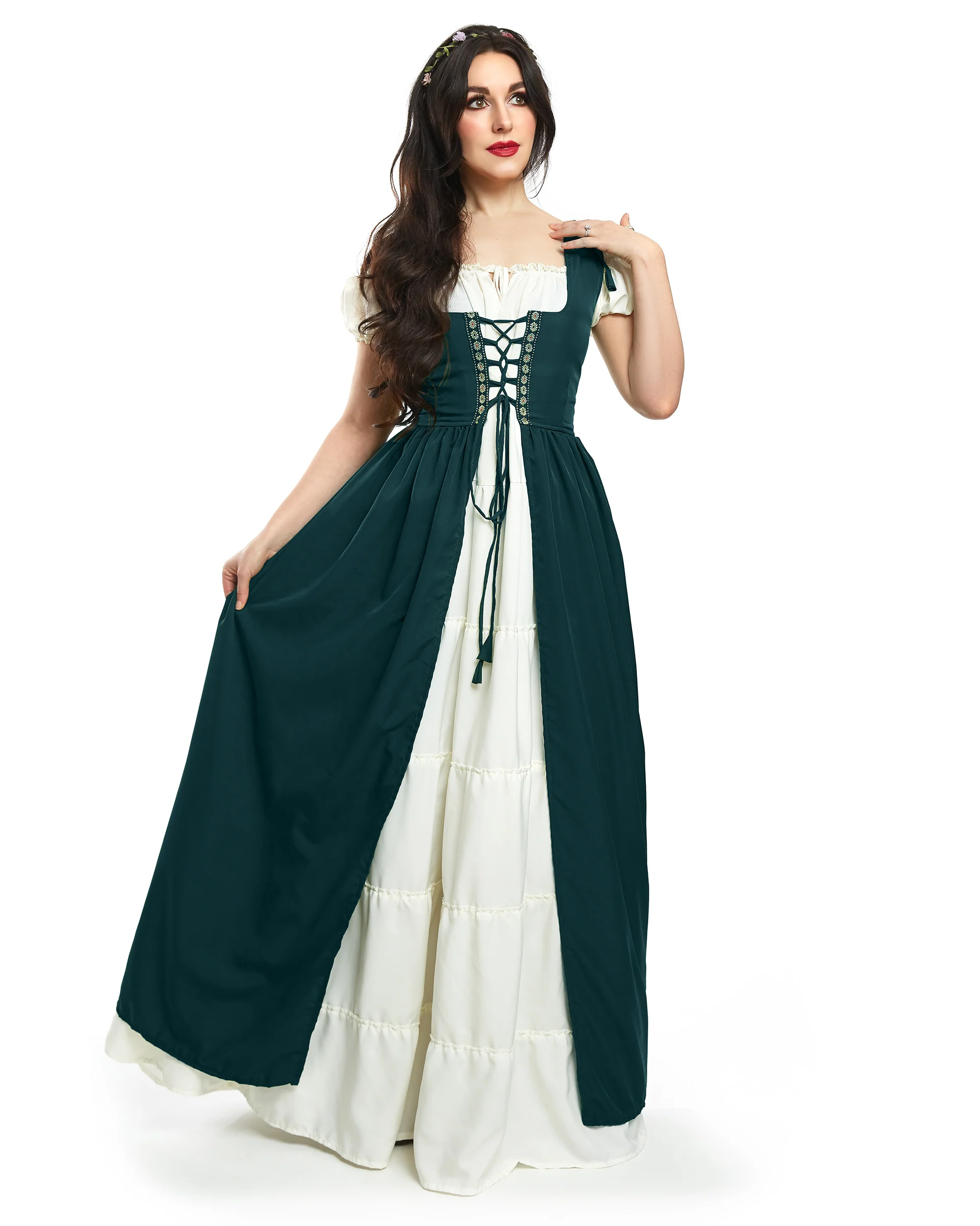 Renaissance Faire Dress Medieval Costume Irish Boho Full Costume - Image 15