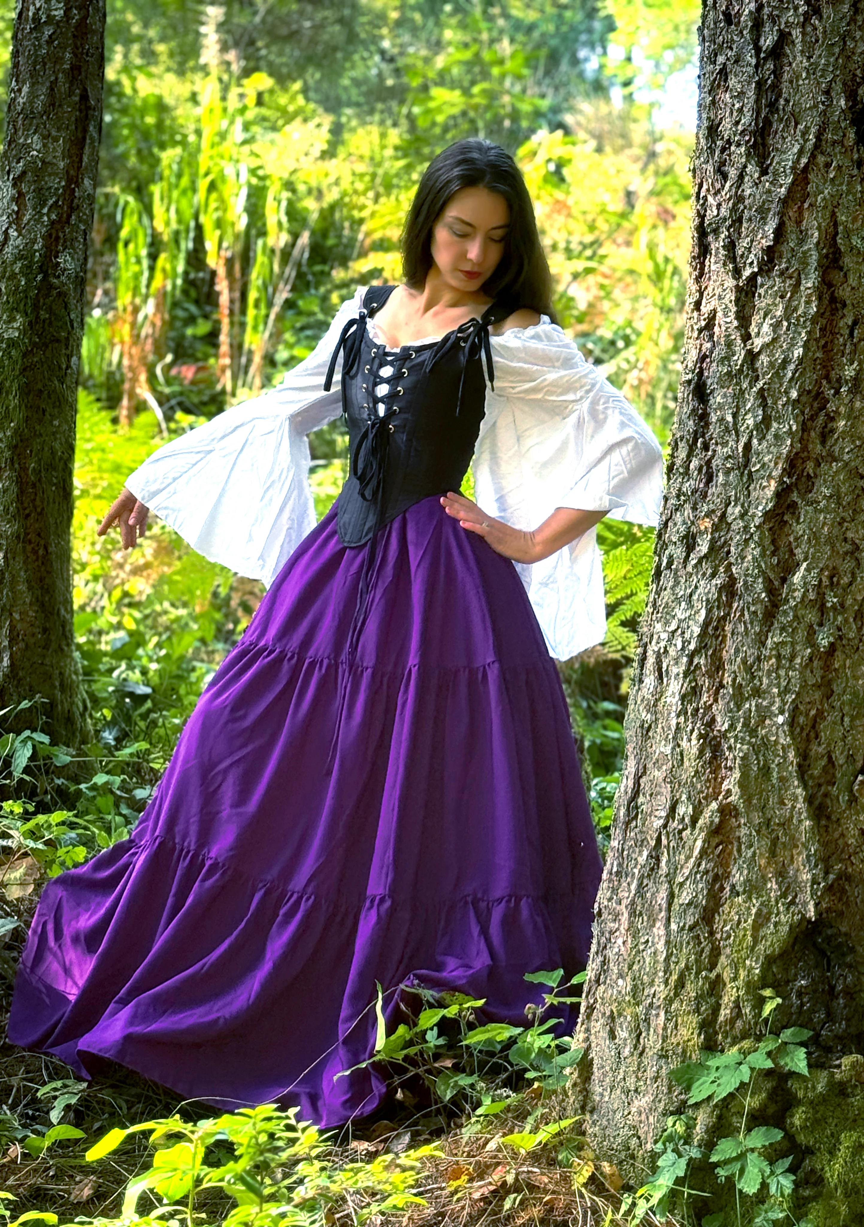 The Virginia  Renaissance Fair 3-piece Dress Women Fantasy Medieval Cosplay Maiden Costume - Corset Bodice - Image 2