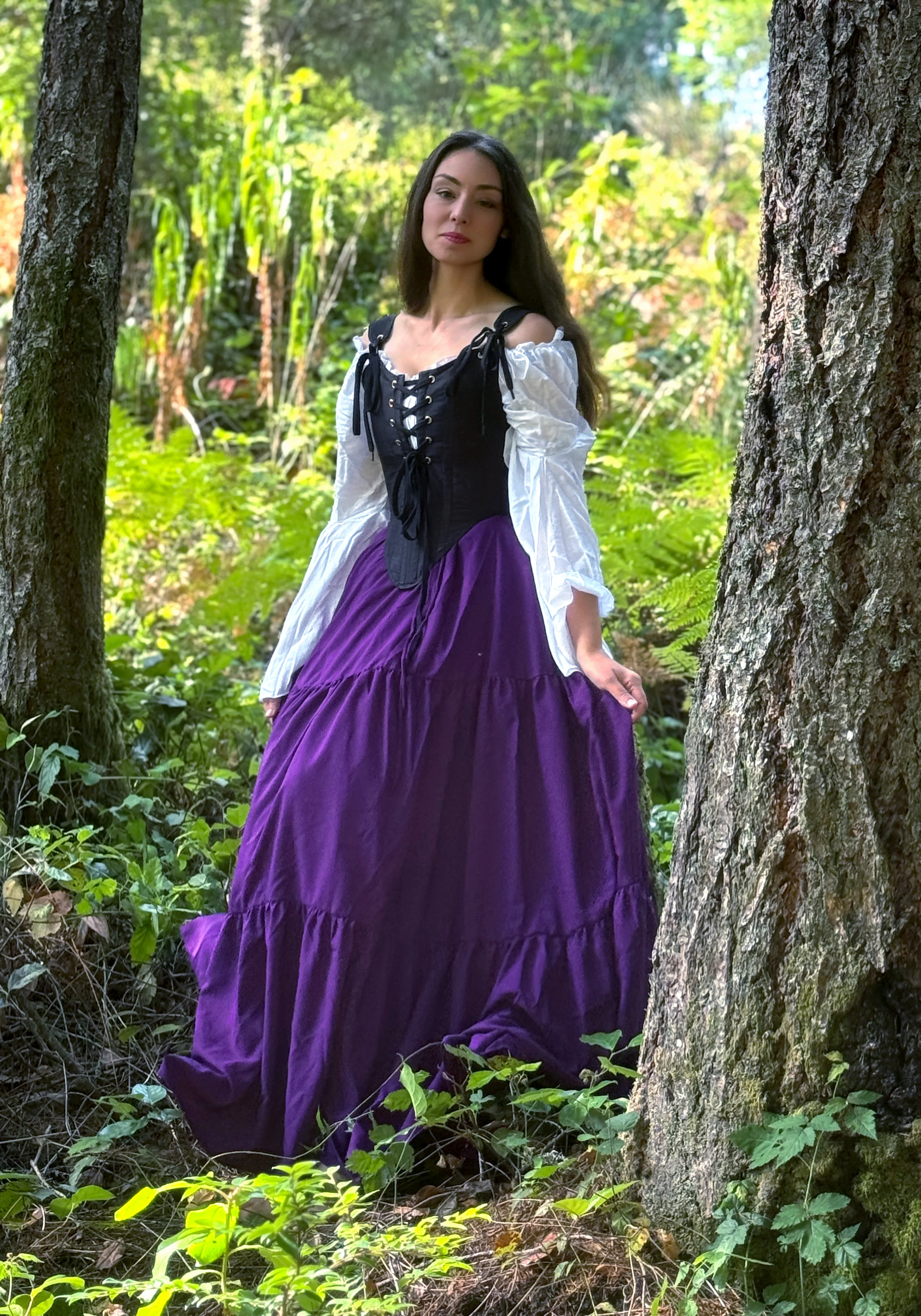 The Virginia  Renaissance Fair 3-piece Dress Women Fantasy Medieval Cosplay Maiden Costume - Corset Bodice - Image 3