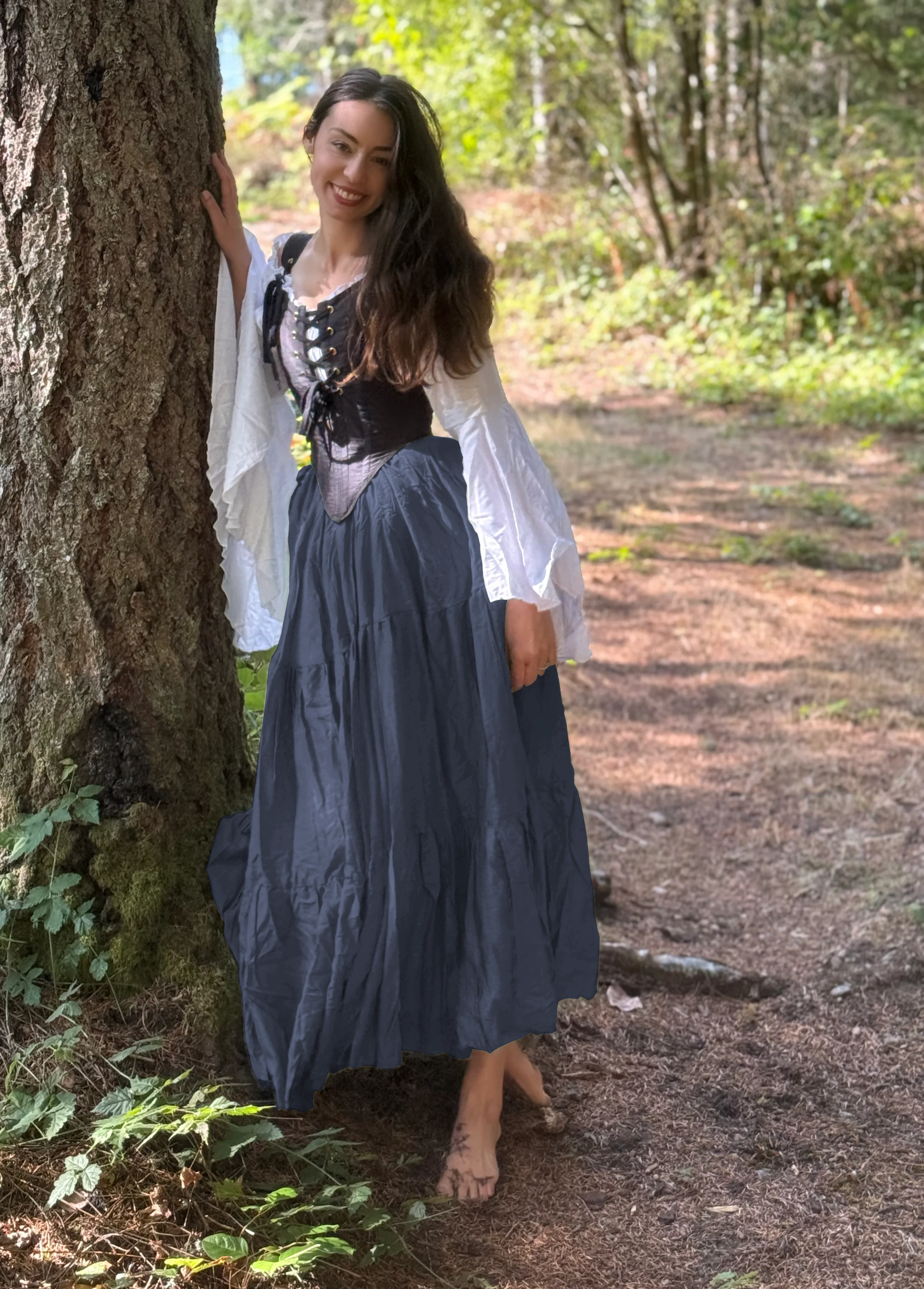 The Virginia  Renaissance Fair 3-piece Dress Women Fantasy Medieval Cosplay Maiden Costume - Corset Bodice - Image 6