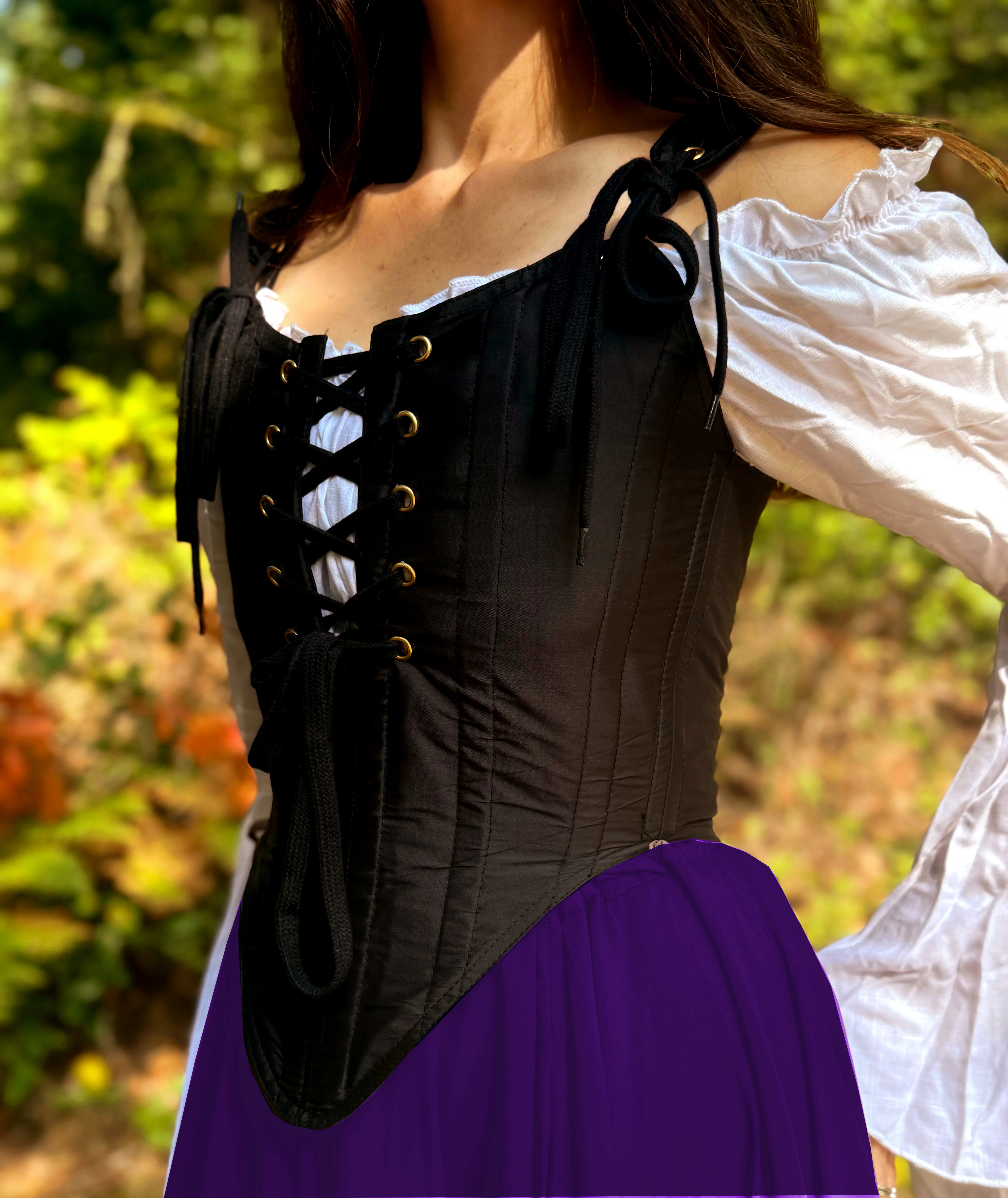 The Virginia  Renaissance Fair 3-piece Dress Women Fantasy Medieval Cosplay Maiden Costume - Corset Bodice - Image 7