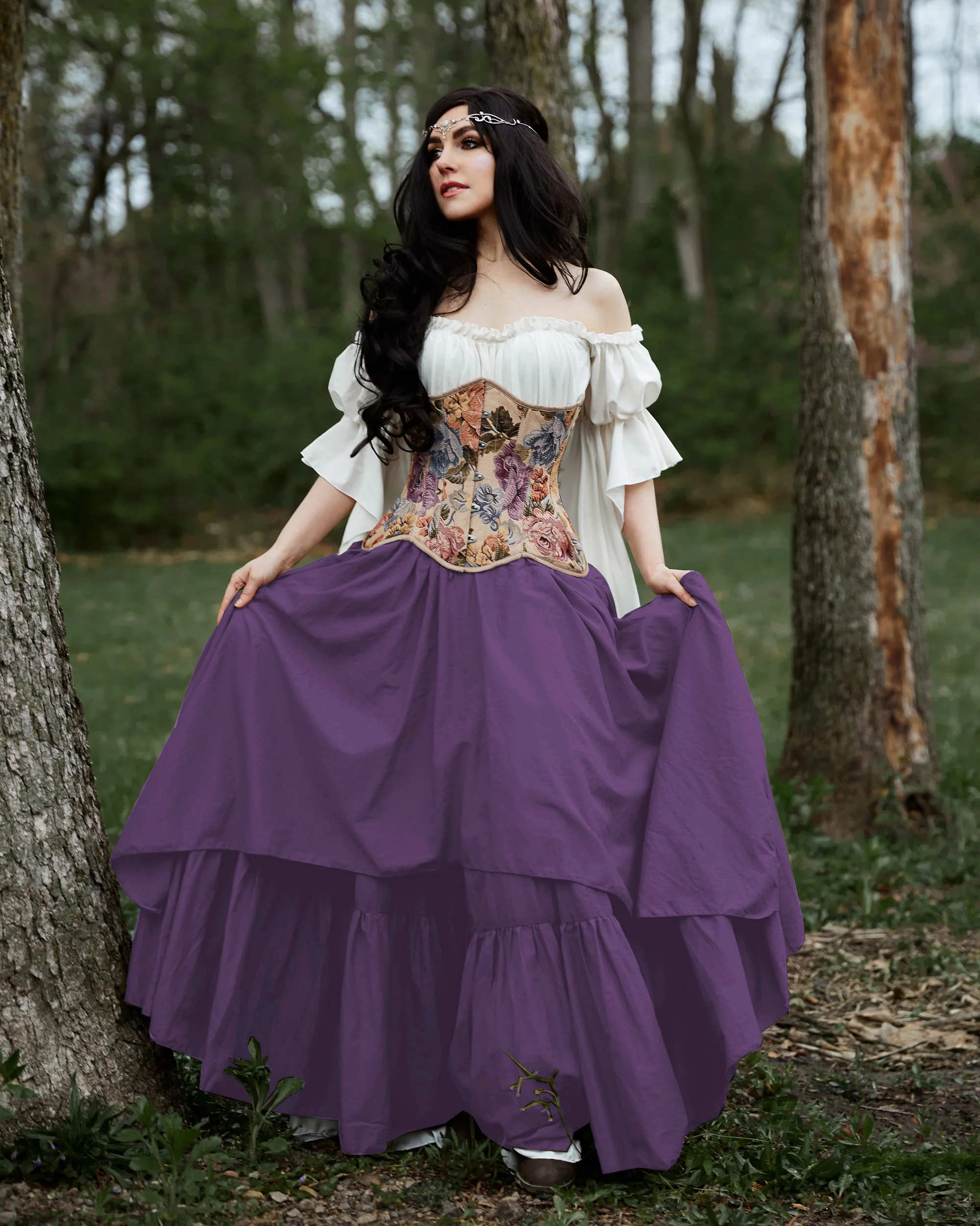 Women Renaissance Olive 2 Skirts Set - Ren Fair Medieval Fantasy Cosplay - Drawstring Waist- The Forest Fairy Reminisce Brand - Image 5