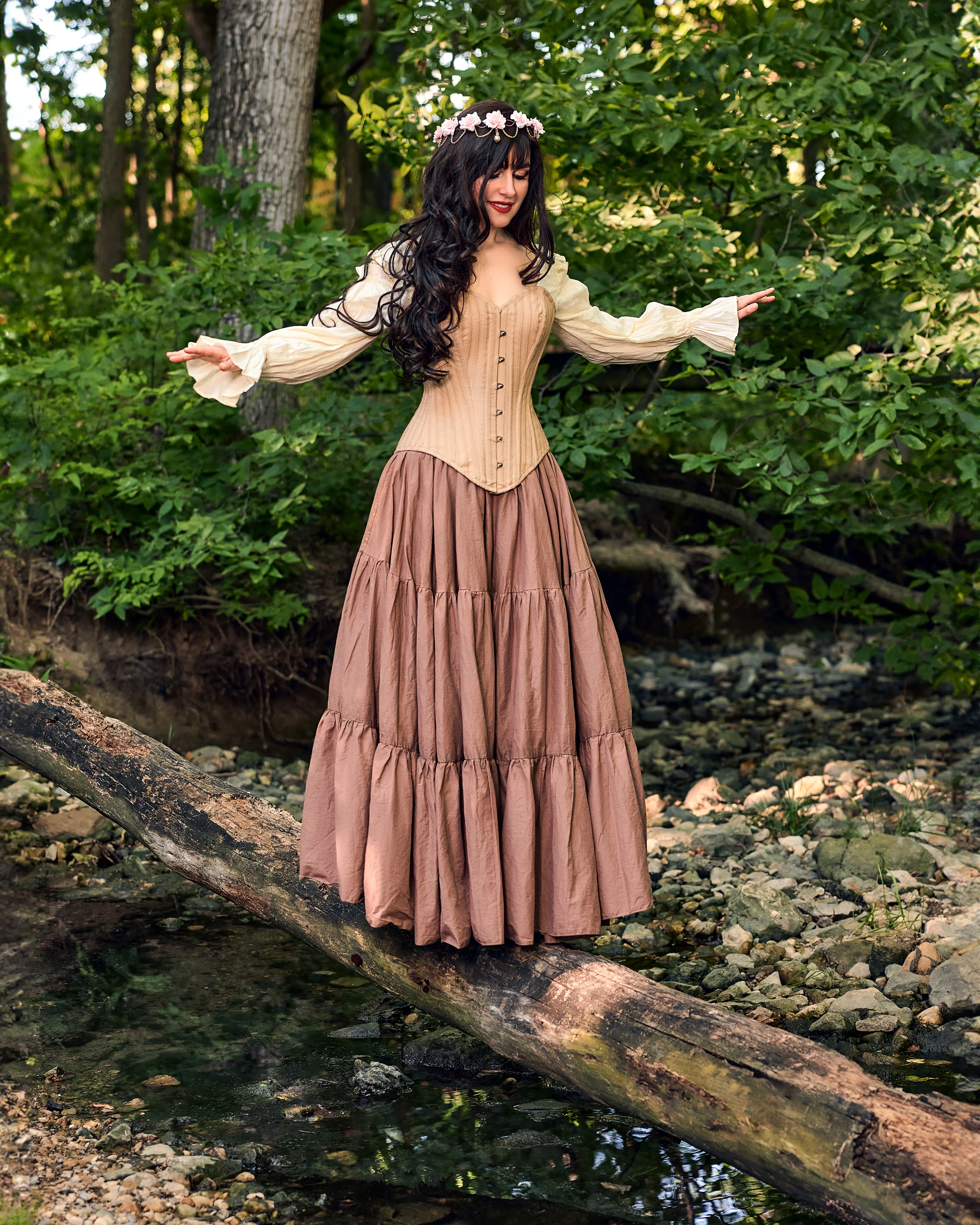 Women’s Renaissance Fair Stays Corset Costume in Brown - Ren Faire - Medieval Fantasy Cosplay - 2 Piece Skirt & Corset - The Diana - - Image 5